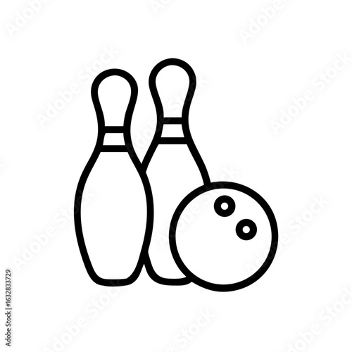 Icon of a bowling ball and pins representing the sport