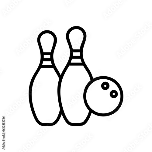 Icon of a bowling ball and pins representing the sport