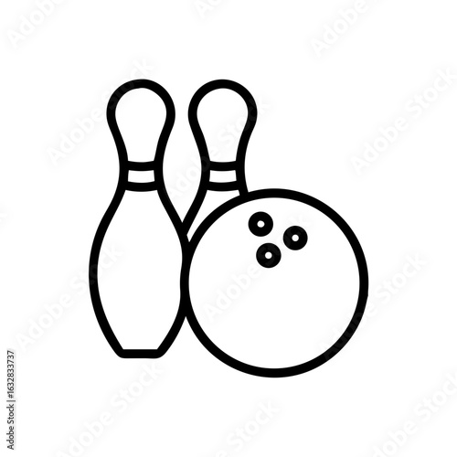 Icon of a bowling ball and pins representing the sport