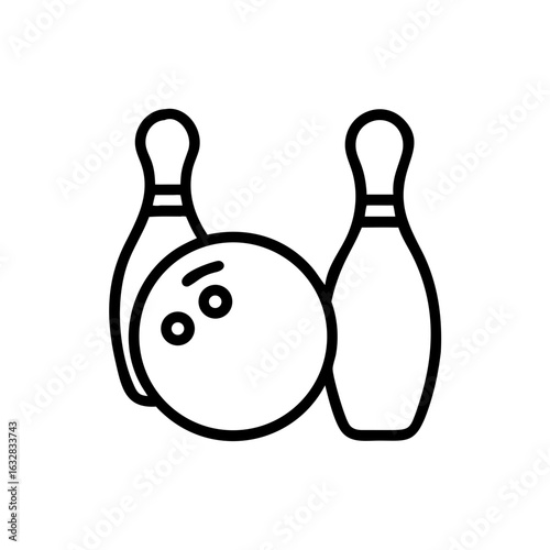 Icon of a bowling ball and pins representing the sport