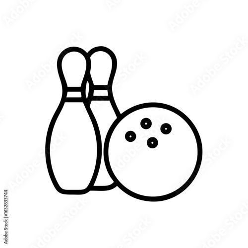 Icon of a bowling ball and pins representing the sport
