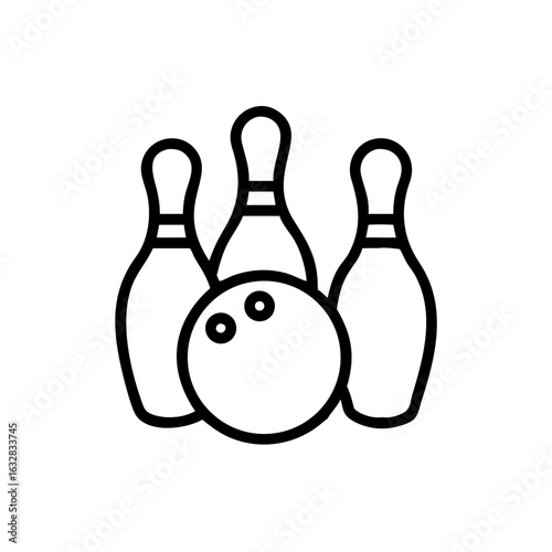 Icon of a bowling ball and pins representing the sport