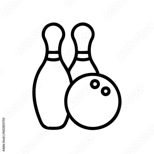 Icon of a bowling ball and pins representing the sport