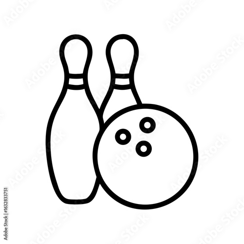 Icon of a bowling ball and pins representing the sport