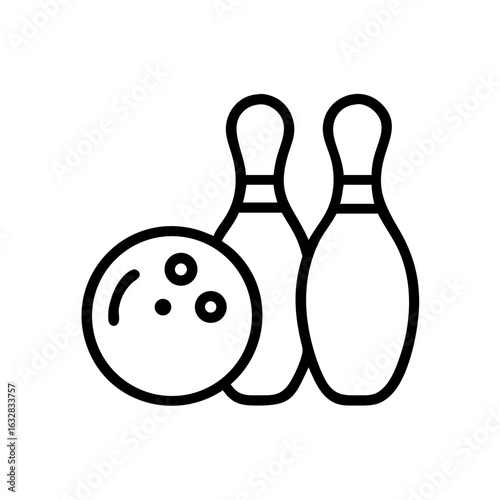 Icon of a bowling ball and pins representing the sport