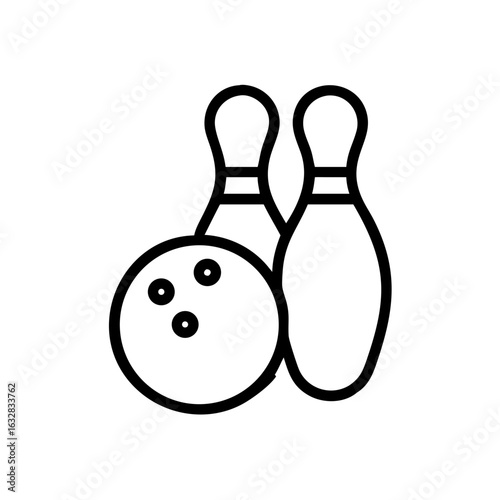 Icon of a bowling ball and pins representing the sport