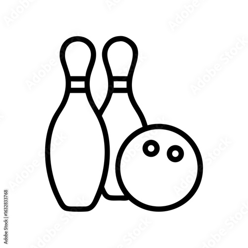 Icon of a bowling ball and pins representing the sport