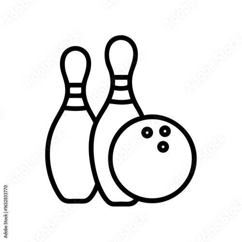 Icon of a bowling ball and pins representing the sport