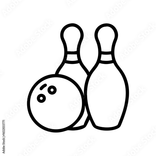 Icon of a bowling ball and pins representing the sport