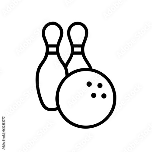 Icon of a bowling ball and pins representing the sport