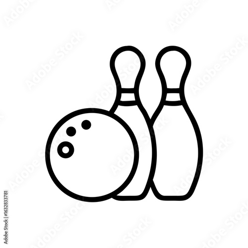 Icon of a bowling ball and pins representing the sport