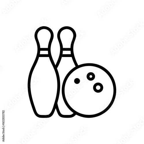 Icon of a bowling ball and pins representing the sport