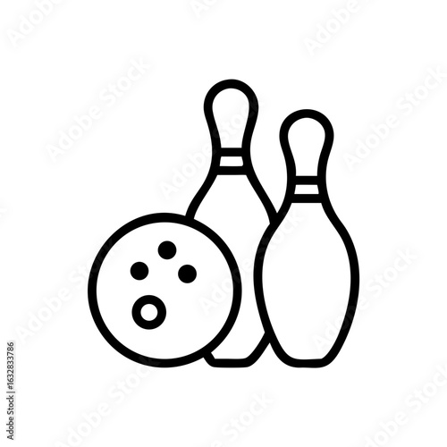 Icon of a bowling ball and pins representing the sport