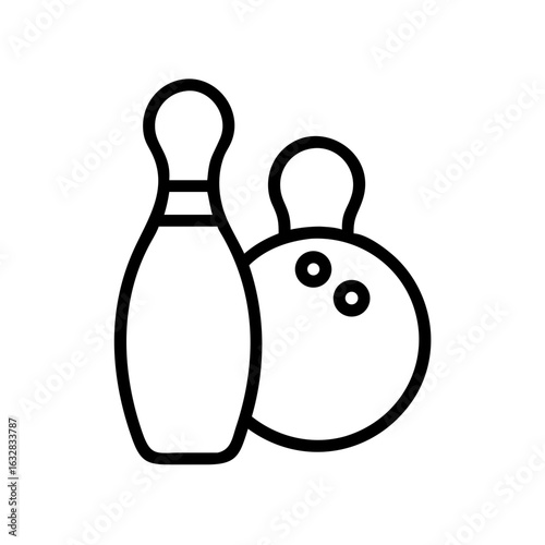 Icon of a bowling ball and pins representing the sport