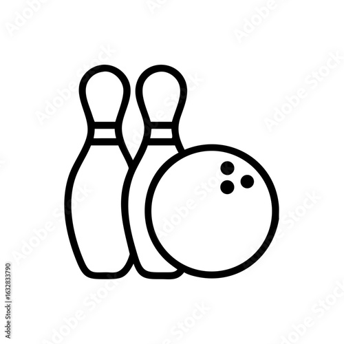Icon of a bowling ball and pins representing the sport