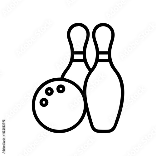 Icon of a bowling ball and pins representing the sport