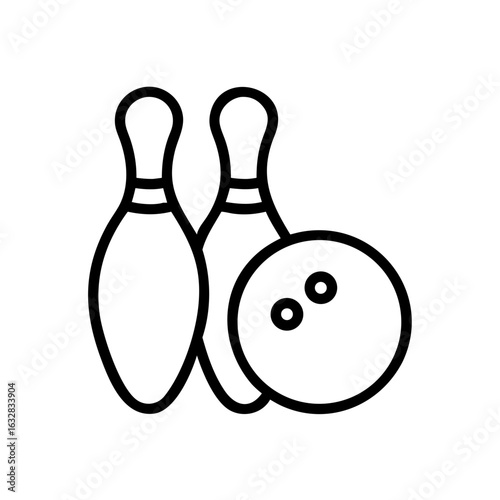 Icon of a bowling ball and pins representing the sport
