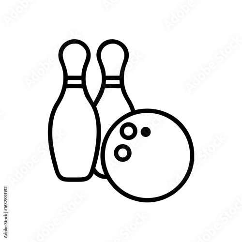 Icon of a bowling ball and pins representing the sport