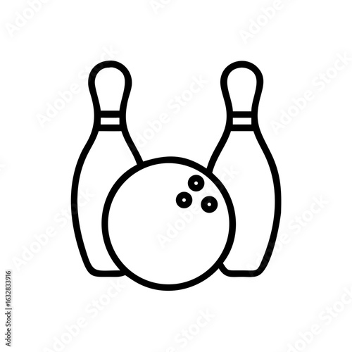 Icon of a bowling ball and pins representing the sport