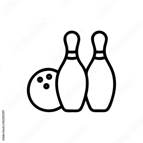 Icon of a bowling ball and pins representing the sport