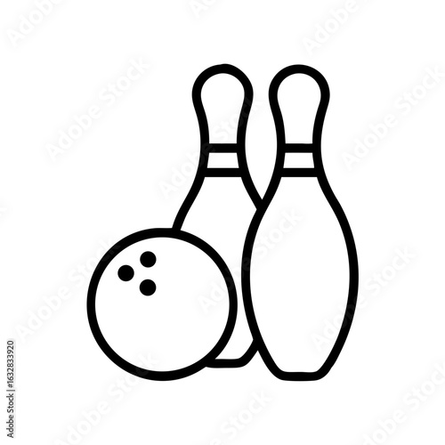 Icon of a bowling ball and pins representing the sport