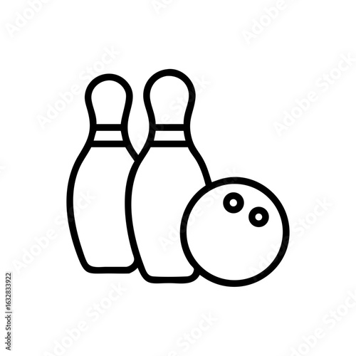 Icon of a bowling ball and pins representing the sport