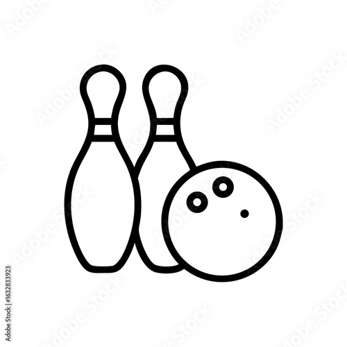 Icon of a bowling ball and pins representing the sport