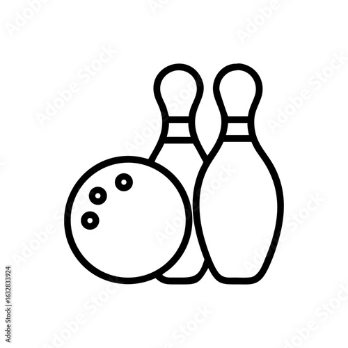Icon of a bowling ball and pins representing the sport