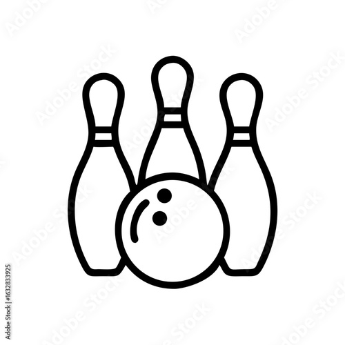Icon of a bowling ball and pins representing the sport