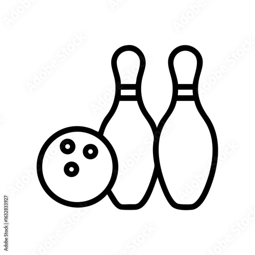 Icon of a bowling ball and pins representing the sport