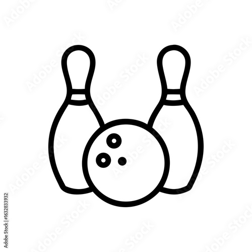 Icon of a bowling ball and pins representing the sport