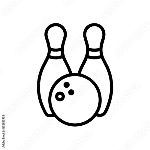 Icon of a bowling ball and pins representing the sport