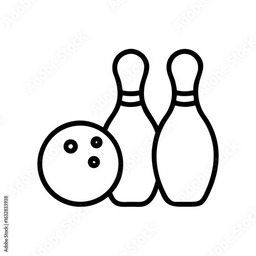 Icon of a bowling ball and pins representing the sport