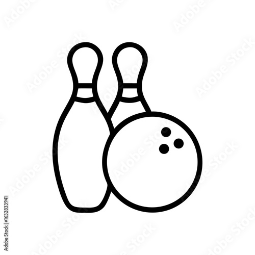 Icon of a bowling ball and pins representing the sport