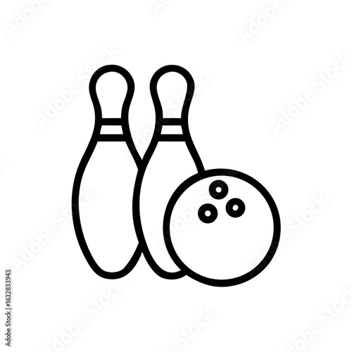 Icon of a bowling ball and pins representing the sport