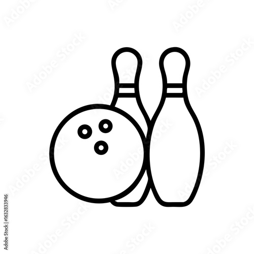 Icon of a bowling ball and pins representing the sport