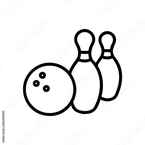 Icon of a bowling ball and pins representing the sport