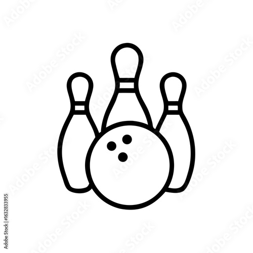 Icon of a bowling ball and pins representing the sport
