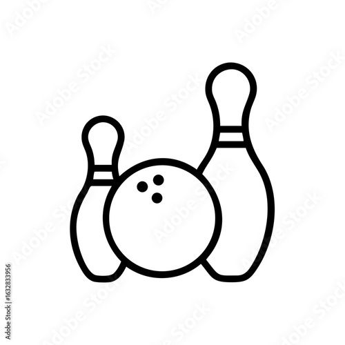 Icon of a bowling ball and pins representing the sport