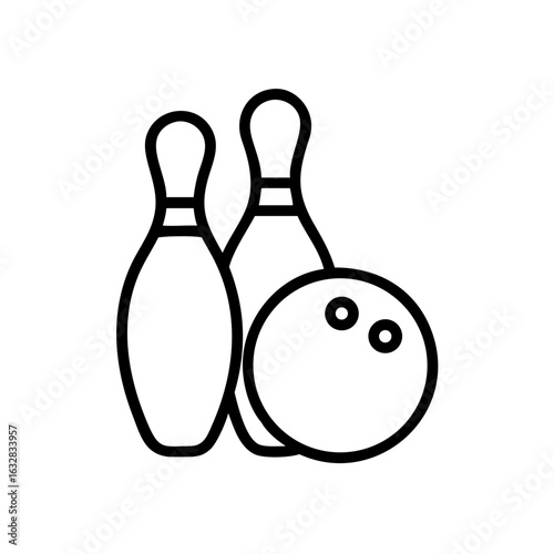Icon of a bowling ball and pins representing the sport