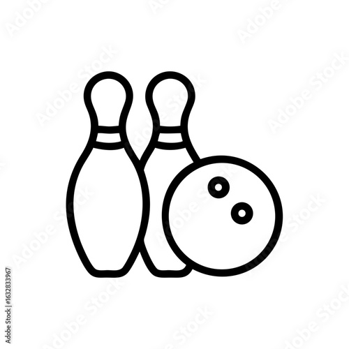 Icon of a bowling ball and pins representing the sport