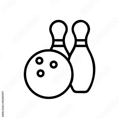 Icon of a bowling ball and pins representing the sport