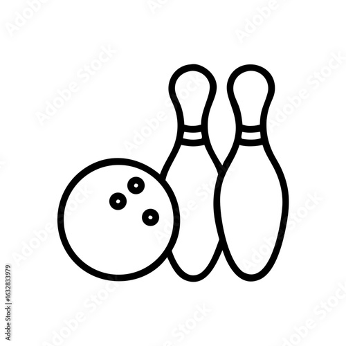 Icon of a bowling ball and pins representing the sport