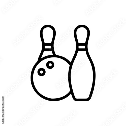 Icon of a bowling ball and pins representing the sport