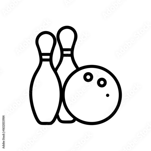 Icon of a bowling ball and pins representing the sport