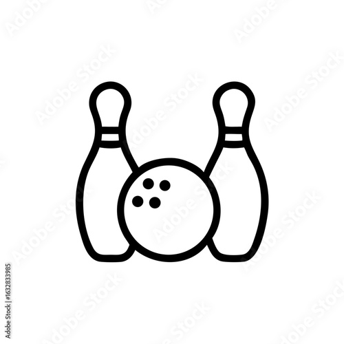 Icon of a bowling ball and pins representing the sport