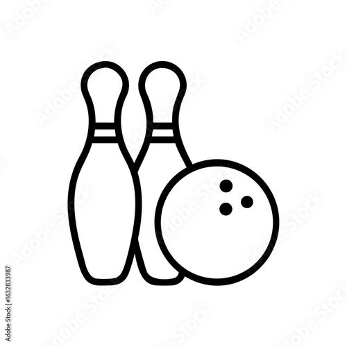 Icon of a bowling ball and pins representing the sport