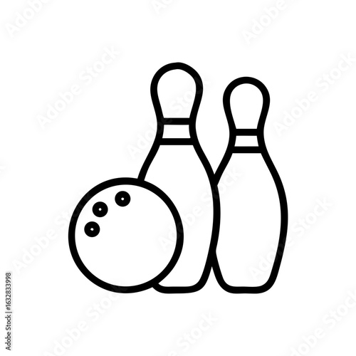 Icon of a bowling ball and pins representing the sport