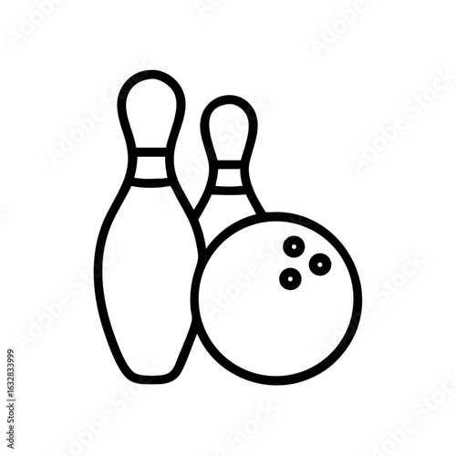 Icon of a bowling ball and pins representing the sport
