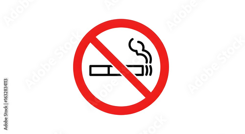 Free Download No Smoking Sign With A Red Circle And Cigarette Minimalist Illustration - GFXLoad